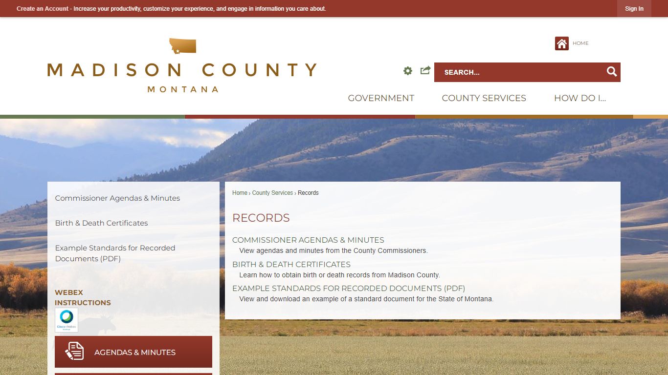 Records | Madison County, MT